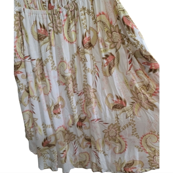 J. Jill Floral Paisley Apron Style Sleeveless Midi Summer Dress Large Petite - Picture 4 of 8